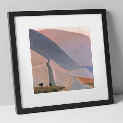 Winding Pass in Pastel Light lake district valley art print in black frame