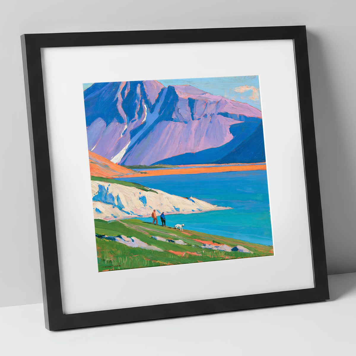 Vivid Wast Water Dog Walk gifts for dog walkers art print in black frame