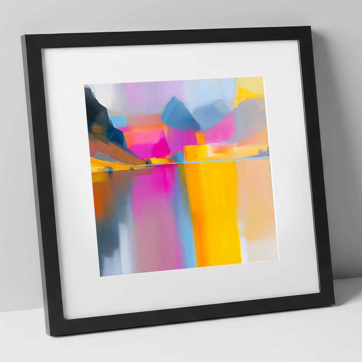 Vibrant Fells Above Loweswater lake district lake art print in black frame