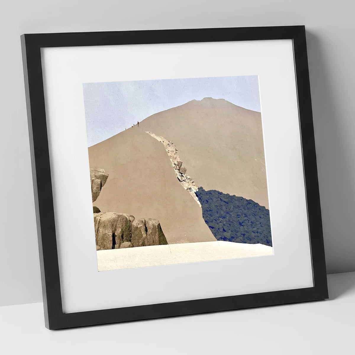 Scafell Pike Broad Summit Dome lake district fell art print in black frame