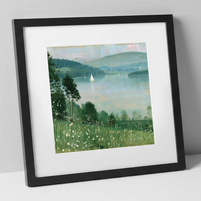 Wildflowers Above Hazy Windermere windermere wall art art print in black frame