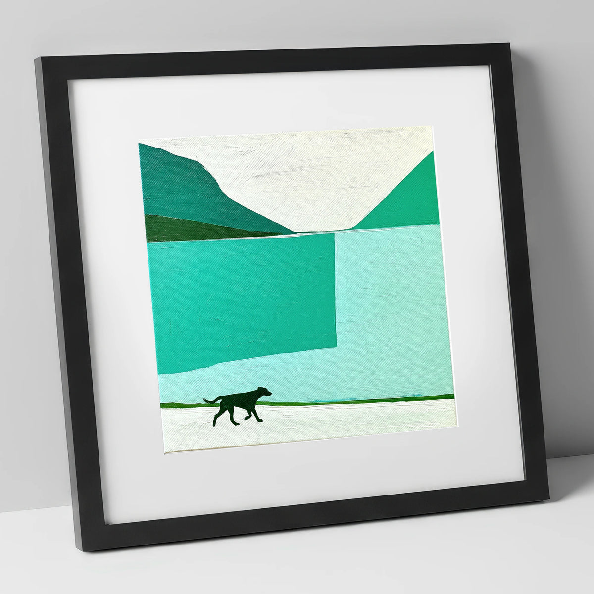 Contemporary Wast Water Running Dog wast water wall art art print in black frame