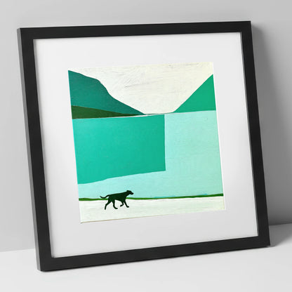 Contemporary Wast Water Running Dog wast water wall art art print in black frame