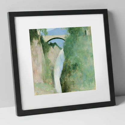 Stone Bridge Over Aira Force lake district waterfall art print in black frame