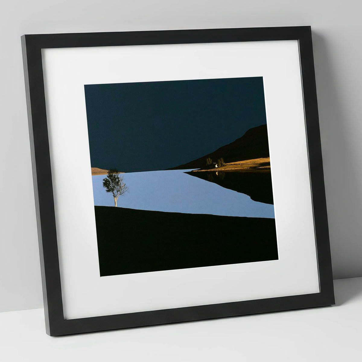Dark Sky Lake District Sunset lake district lake art print in black frame