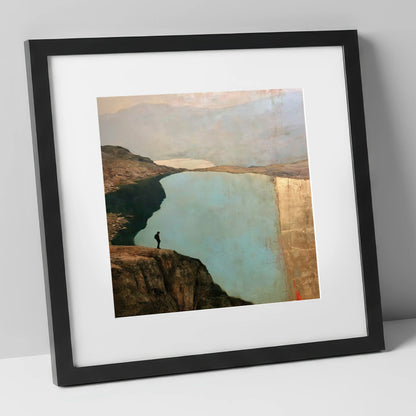 Silhouette Above Innominate Tarn lake district fell art print in black frame