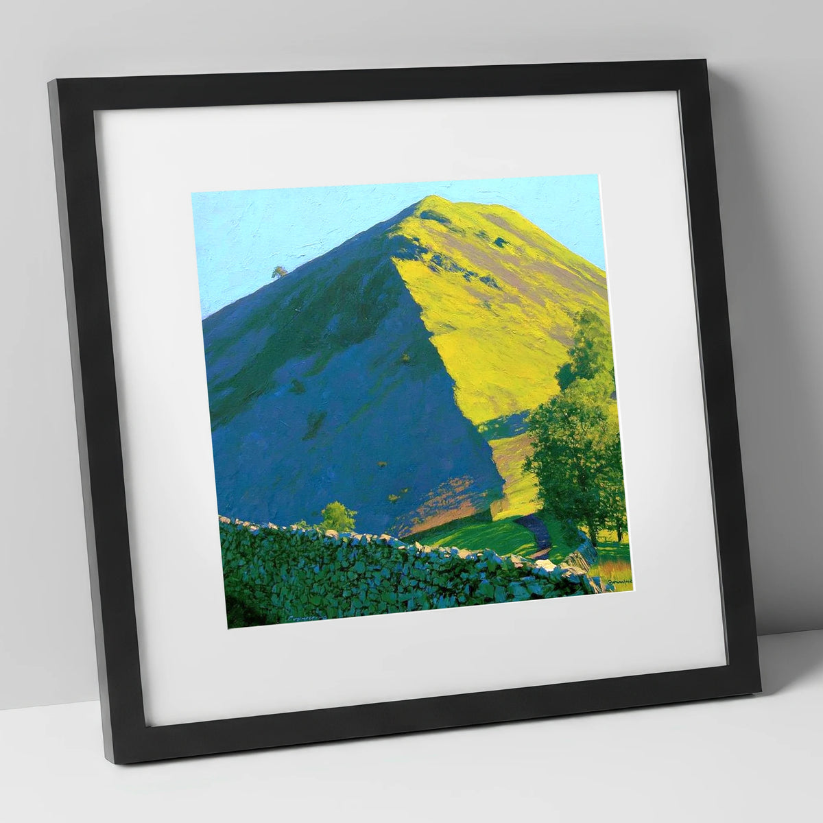 Hartsop Dodd in Vibrant Light lake district fell art print in black frame