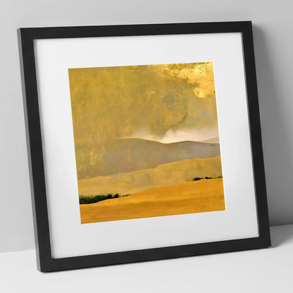 Golden Storm Over Lakeland Fells lake district sky art print in black frame
