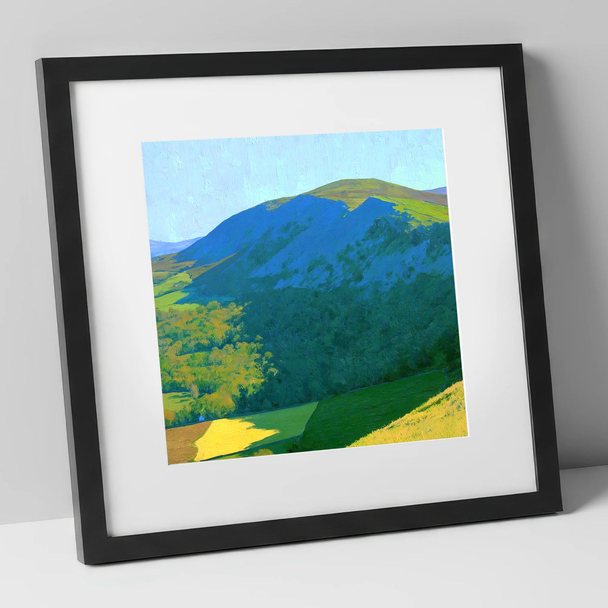 Sale Fell in Bold Light lake district fell art print in black frame