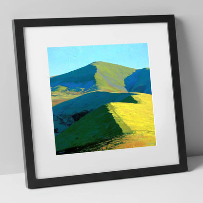 Vibrant Sunlight on Great Cockup lake district fell art print in black frame