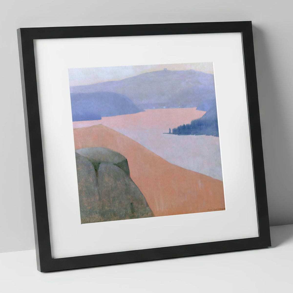 Pastel Ullswater from Gowbarrow Fell lake district lake art print in black frame