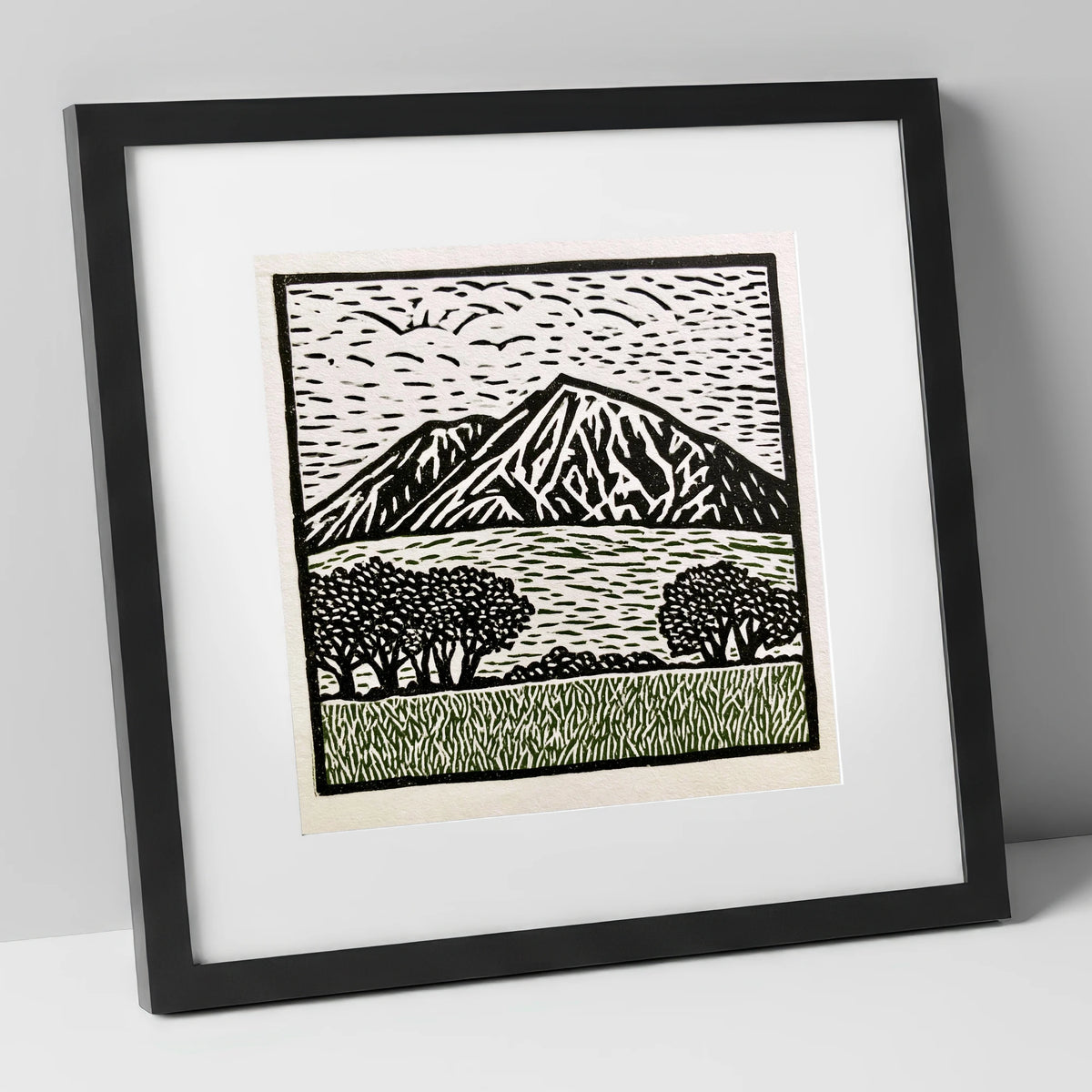 Bold Blencathra in High Contrast lake district fell art print in black frame