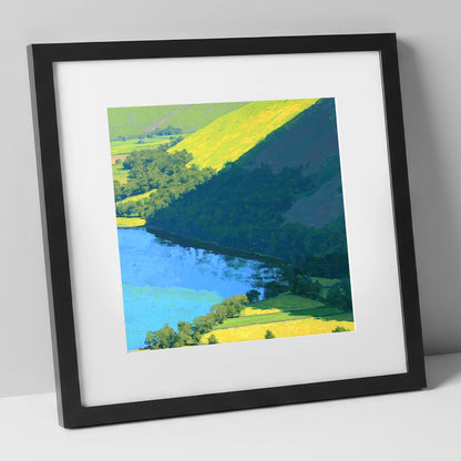 Burnbank Fell Above The Lake lake district fell art print in black frame