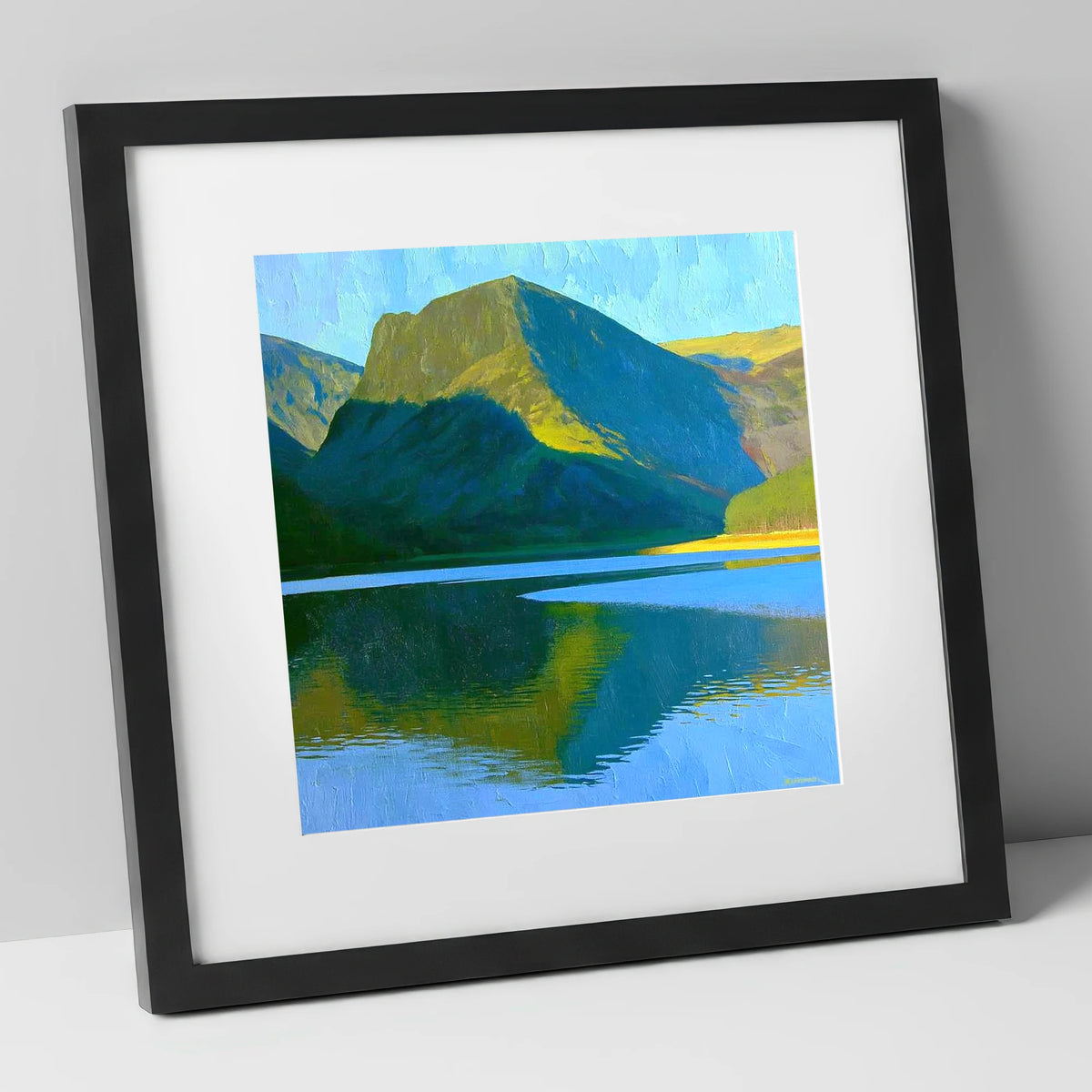 Fleetwith Pike in Vivid Sunlight lake district fell art print in black frame
