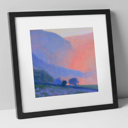 Post-Rain Glow Over the Fells lake district sky art print in black frame