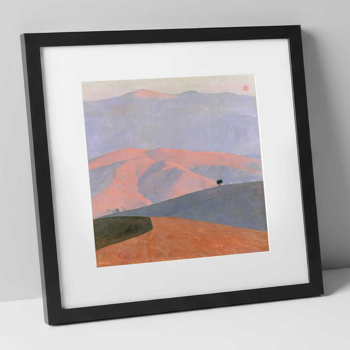 Pastel Fells in Evening Light lake district sky art print in black frame
