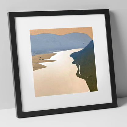 Bassenthwaite Lake From Above lake district lake art print in black frame