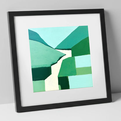 Abstract Sour Milk Gill Waterfall lake district waterfall art print in black frame