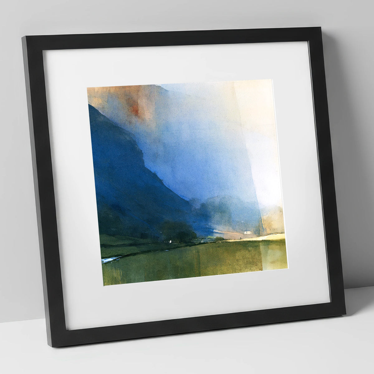 Valley Fells In Indigo Shadow lake district valley art print in black frame