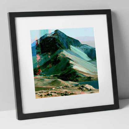 Great Gable in Vivid Teal great gable wall art art print in black frame