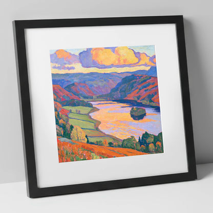 Rydal Water Under Vivid Skies lake district lake art print in black frame