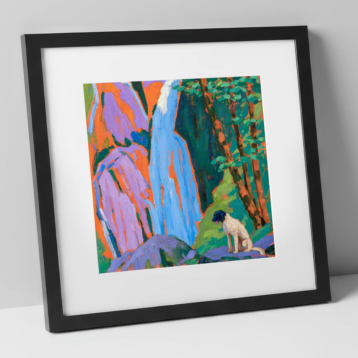 Vibrant Aira Force With Dog aira force wall art art print in black frame