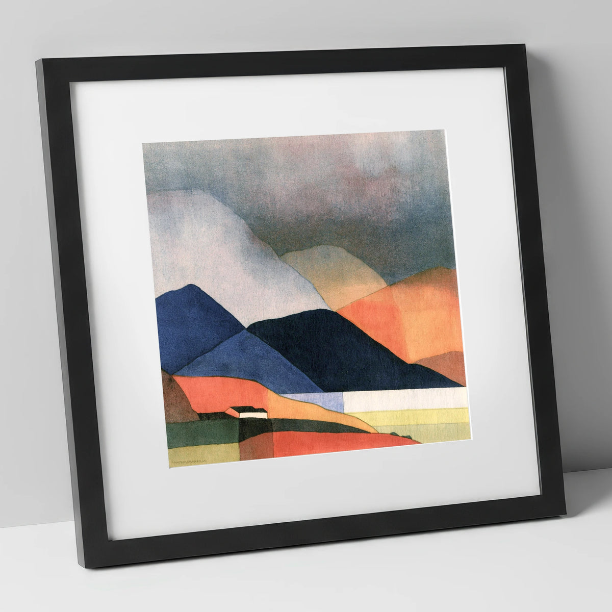 Indigo Fells Under Stormy Skies lake district sky art print in black frame