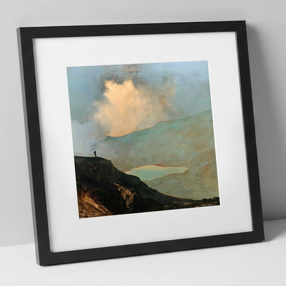 Golden Cloud Break Above Helvellyn lake district fell art print in black frame