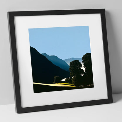Valley Mist at First Light lake district sky art print in black frame
