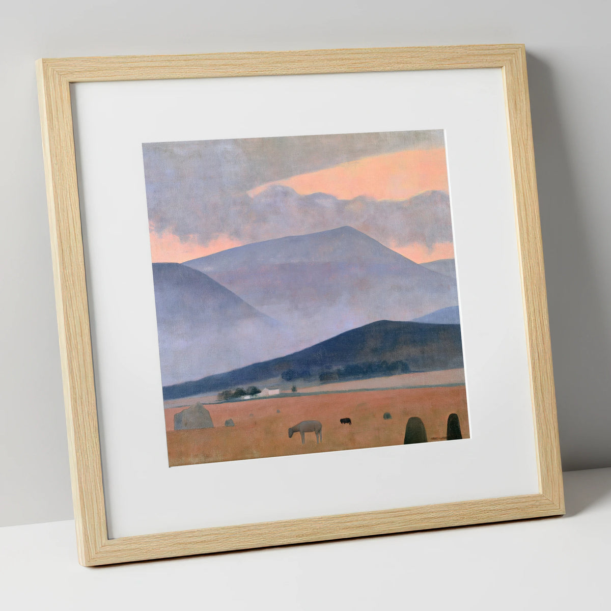 Pastel Storm Over the Fells lake district sky art print in natural frame