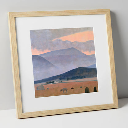 Pastel Storm Over the Fells lake district sky art print in natural frame