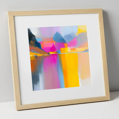 Vibrant Fells Above Loweswater lake district lake art print in natural frame