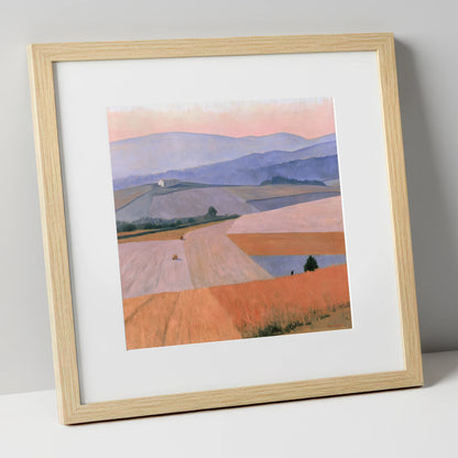 Pastel Dusk over Dale Fields lake district valley art print in natural frame