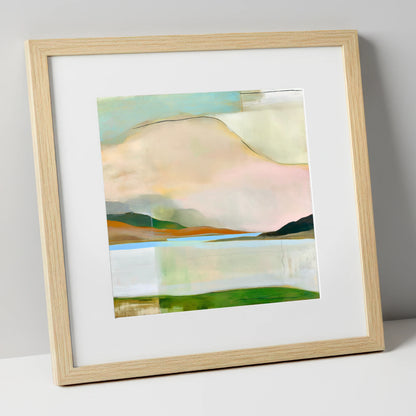 Contemporary Fells Under Storm Clouds lake district sky art print in natural frame