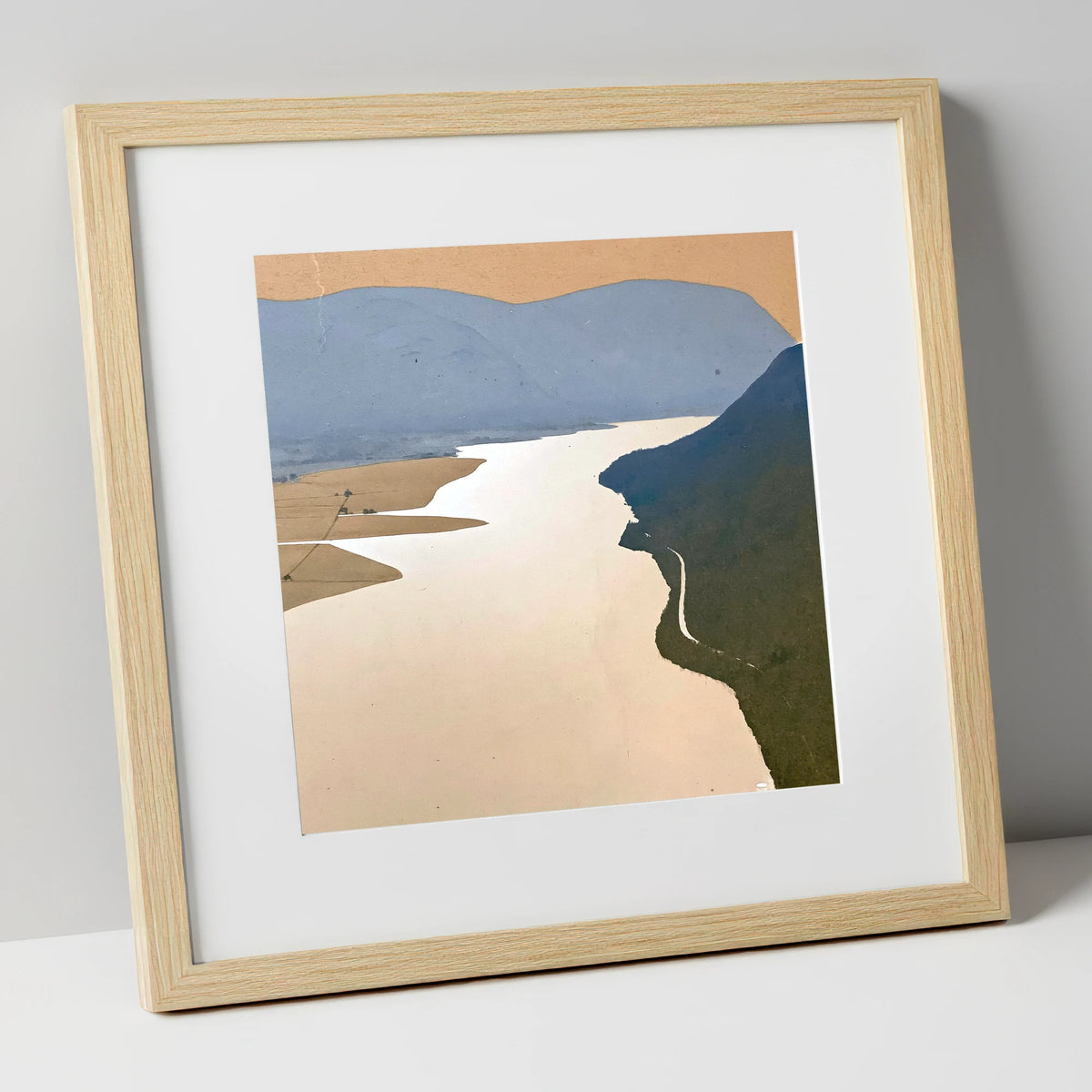 Bassenthwaite Lake From Above lake district lake art print in natural frame
