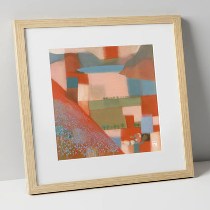 Rannerdale Blooms Above Crummock Water lake district lake art print in natural frame
