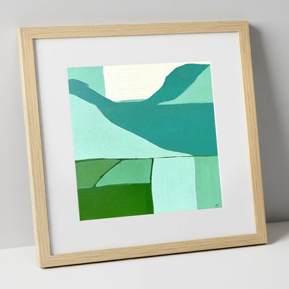 Abstract Scafell Pike Above Wastwater lake district fell art print in natural frame