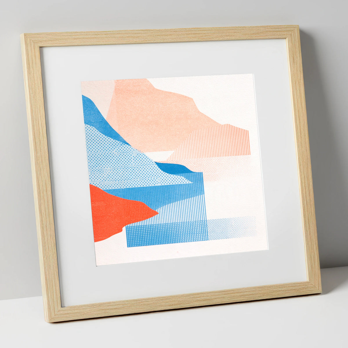 Abstract Crummock Water Fells lake district lake art print in natural frame