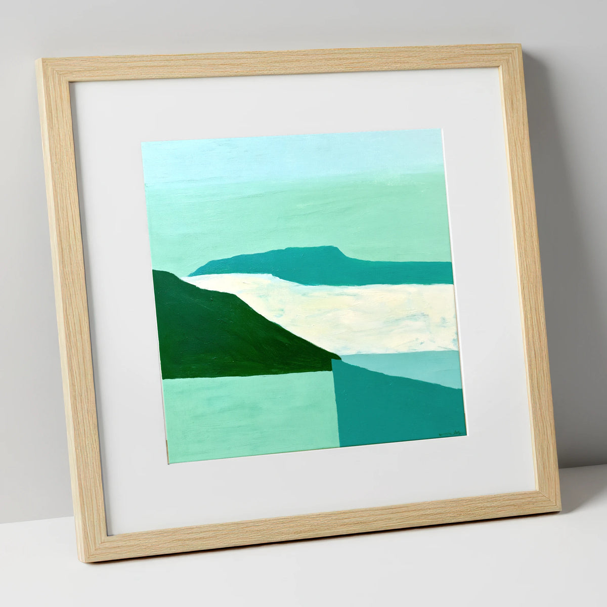Modern Helvellyn Cloud Inversion lake district sky art print in natural frame