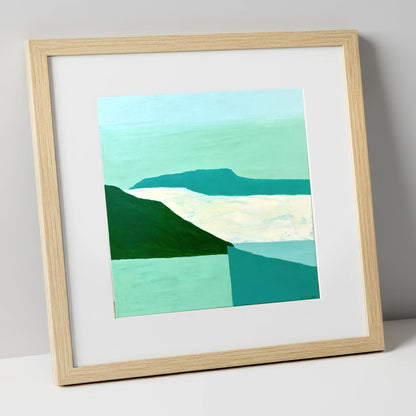 Modern Helvellyn Cloud Inversion lake district sky art print in natural frame