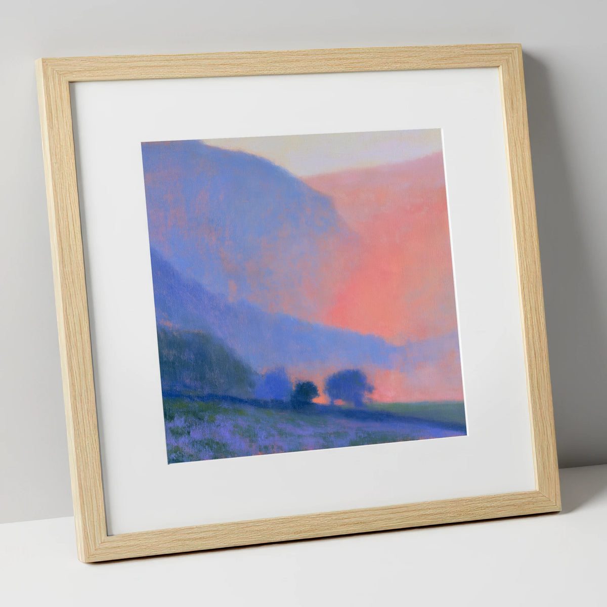 Post-Rain Glow Over the Fells lake district sky art print in natural frame