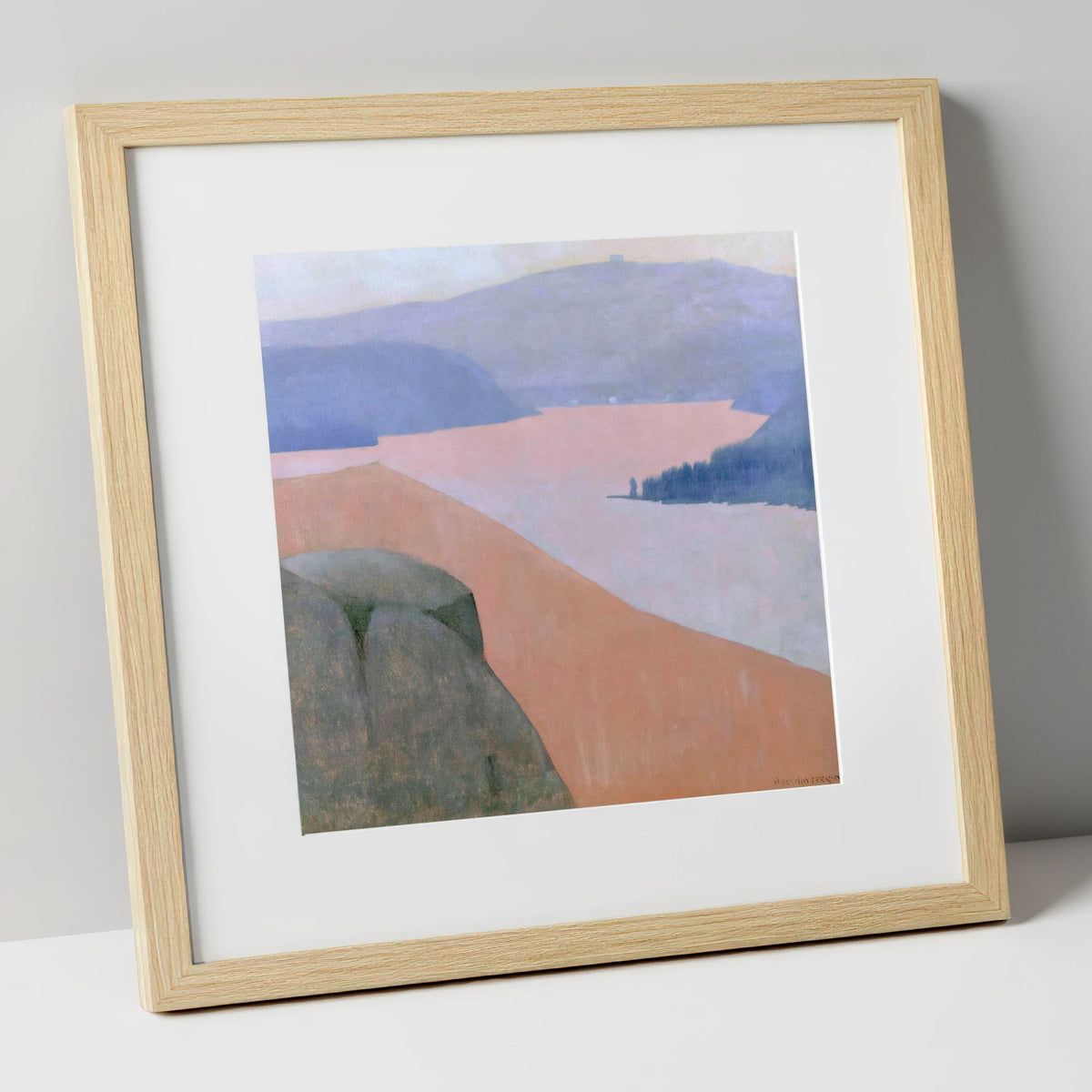 Pastel Ullswater from Gowbarrow Fell lake district lake art print in natural frame