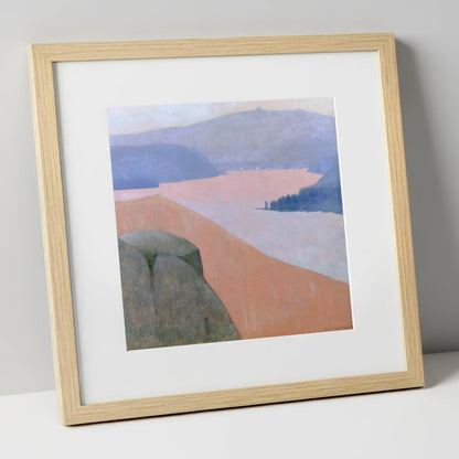 Pastel Ullswater from Gowbarrow Fell lake district lake art print in natural frame
