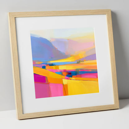 Vivid Lake District Dale Fields lake district valley art print in natural frame