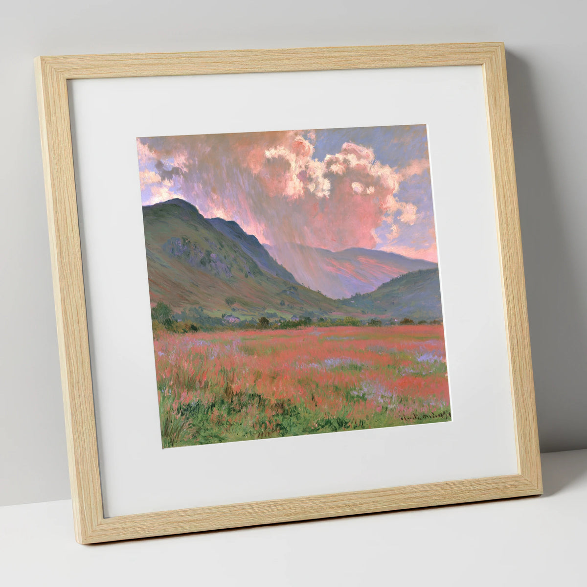 Radiant Storm Clouds Over Fells lake district sky art print in natural frame