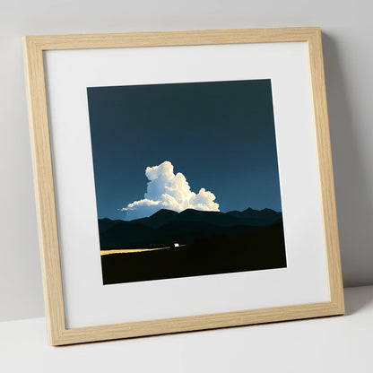 Storm Clouds Over Dark Fells lake district sky art print in natural frame