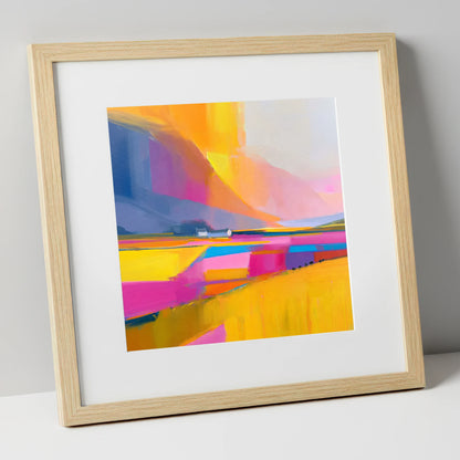 Fuchsia Fields in a Lakeland Dale lake district valley art print in natural frame
