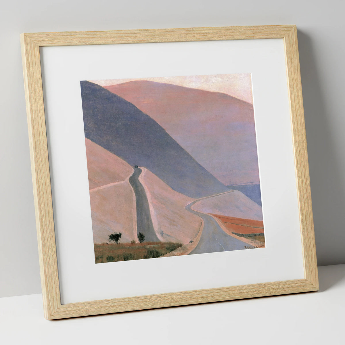 Winding Pass in Pastel Light lake district valley art print in natural frame