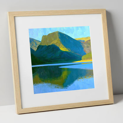 Fleetwith Pike in Vivid Sunlight lake district fell art print in natural frame