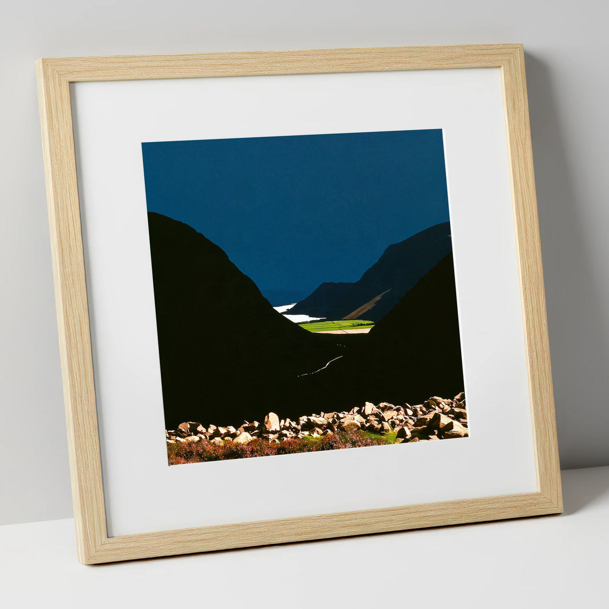 Haystacks Fell Dramatic Silhouette lake district fell art print in natural frame